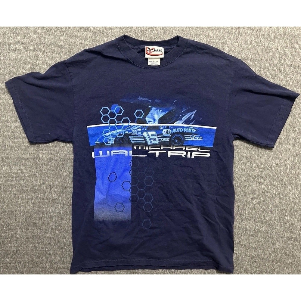 Y2K NASCAR Michael Waltrip Chase Authentics T-Shirt Men's Medium Blue